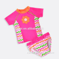 custom breathable skin friendly multicolor wave stripe beautiful flower Baby Swimming clothing